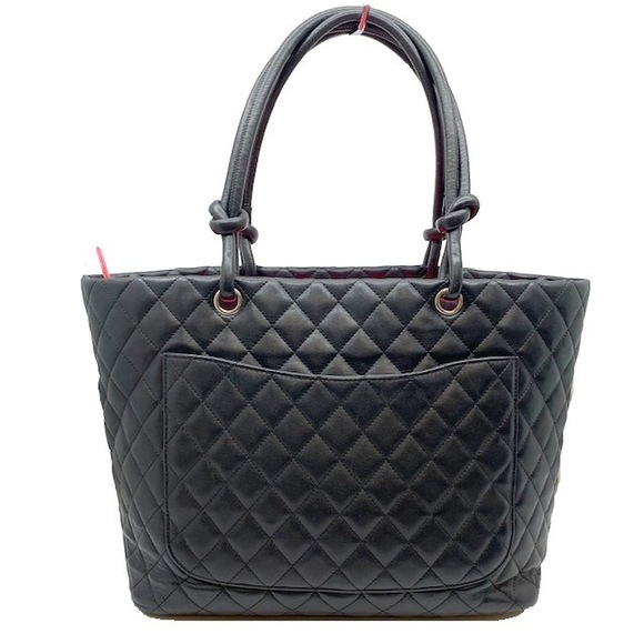 CHANEL Cambon Line Tote Bag Calf Black White - Picture 2 of 14